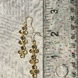 Brazillian Smoky Quartz Dangle Earrings in 14KYG over Sterling Silver